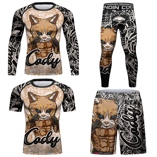 Men's Tights Sportswear New Printed Breathable Row Elastic Tight Pattern Exquisite Outdoor Versatile Clothing