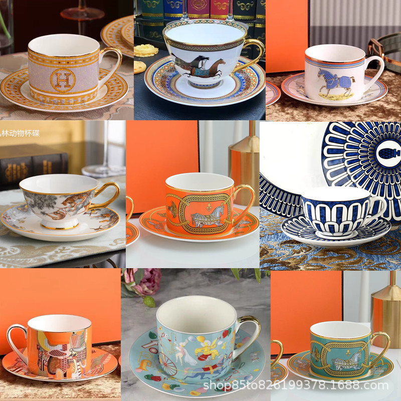 Majia English-style afternoon tea set, ceramic bone china European-style drinking cups, coffee cup and saucer set, wholesale for foreign trade
