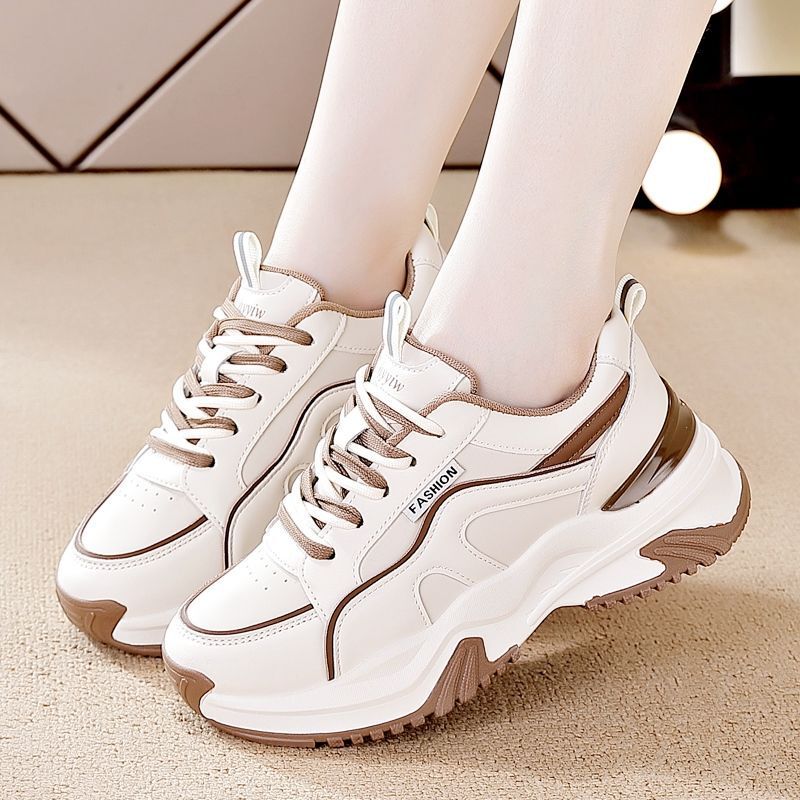 2025 New Autumn and Winter Sports and Casual Shoes Ins Trbottomy Thick-Soled Lightweight Women's Shoes Dad Student Soft-Soled Live Broadcast Model
