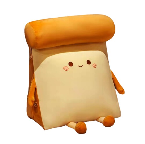 Creative bread cushion plush toy dormitory headboard backrest toast waist support washable sofa office cushion