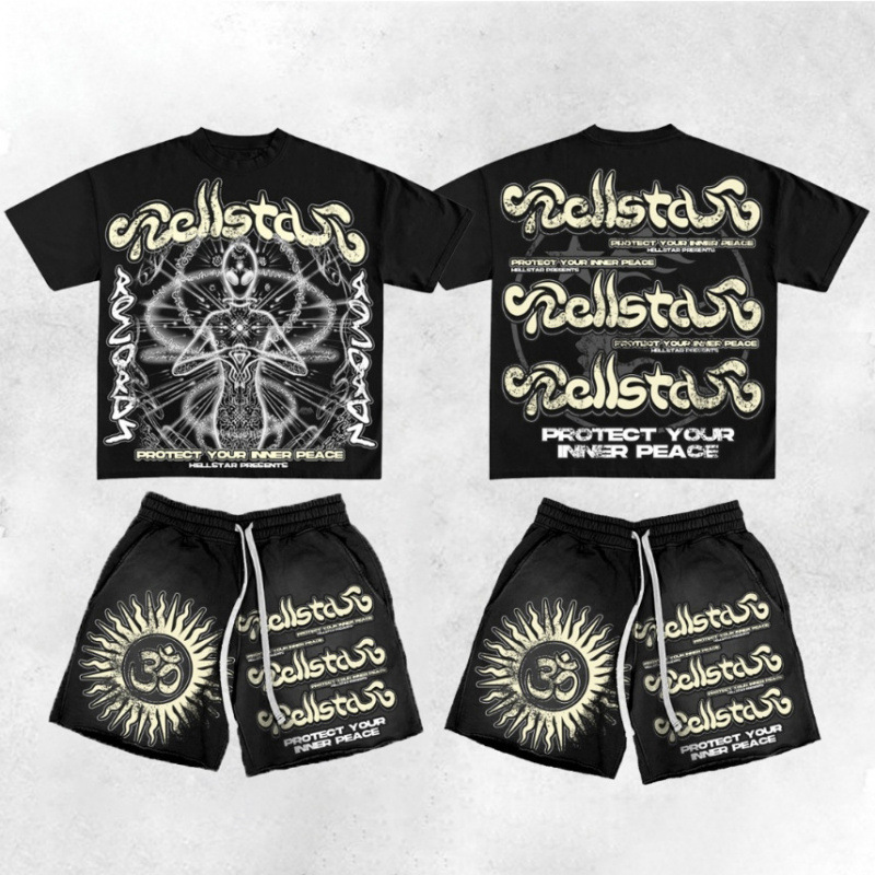2026 verano 3D creativo impresión digital de cuello redondo camiseta set de pantalones cortos