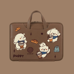 Cute Puppy Waterproof Computer Bag Portable 15.6inch for Students Apple 13.3inch Huawei Honor 16.1inch
