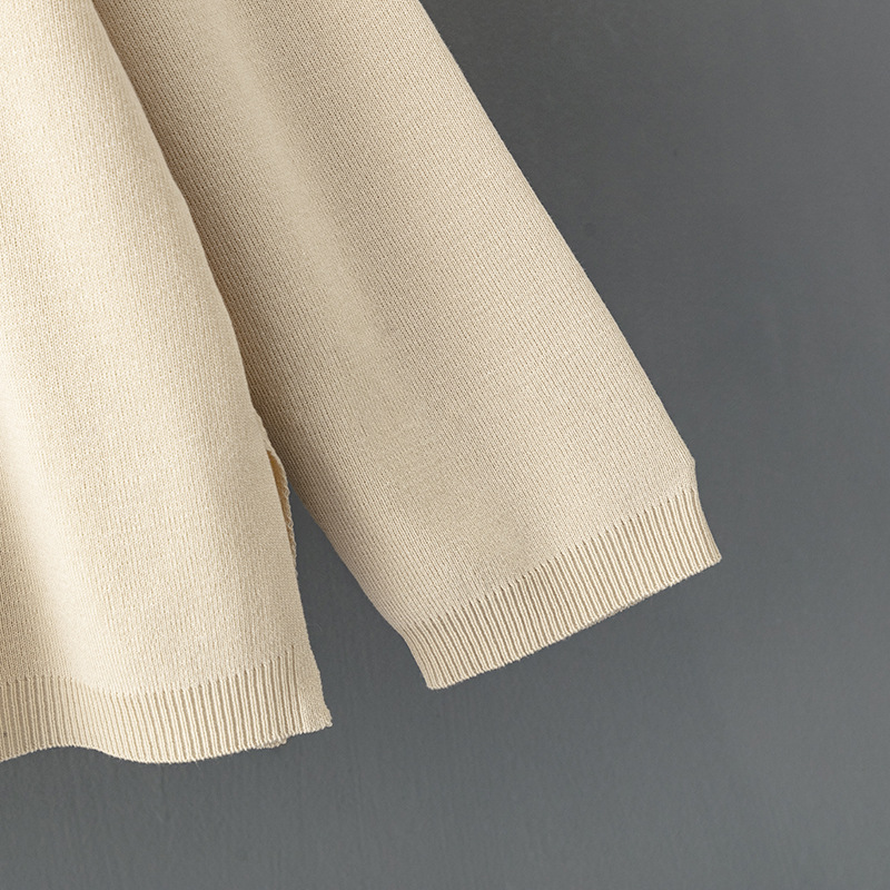 Solid Color V neck Ice Silk Suit Spring Autumn Loose High Waist Casual Two Piece Sweater