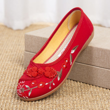 老北京绣花布鞋民族风女鞋牛筋底休闲妈妈鞋软底单鞋民族风布鞋女