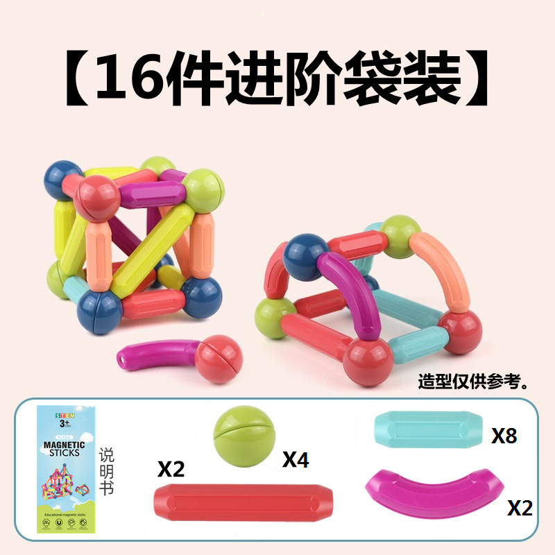 Juguete Magnético Infantil Tipo Varillas, Método Montessori para Educación Temprana y Creatividad - Juego de Construcción