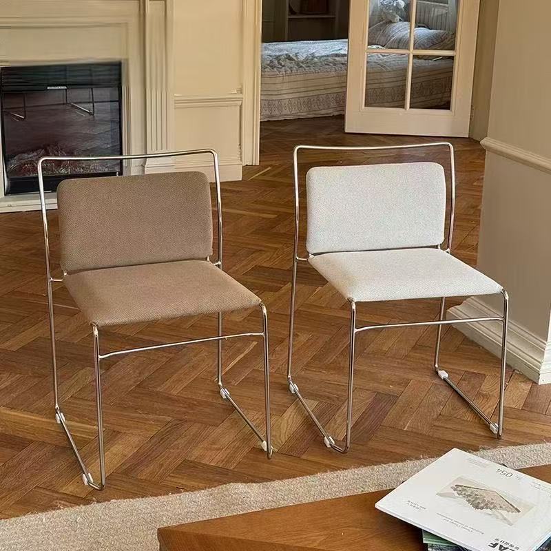 Medieval Style Dining Chair for Home Bauhaus Small Apartment Internet Celebrity High-End Study Chair Cafe Soft Backrest Chair