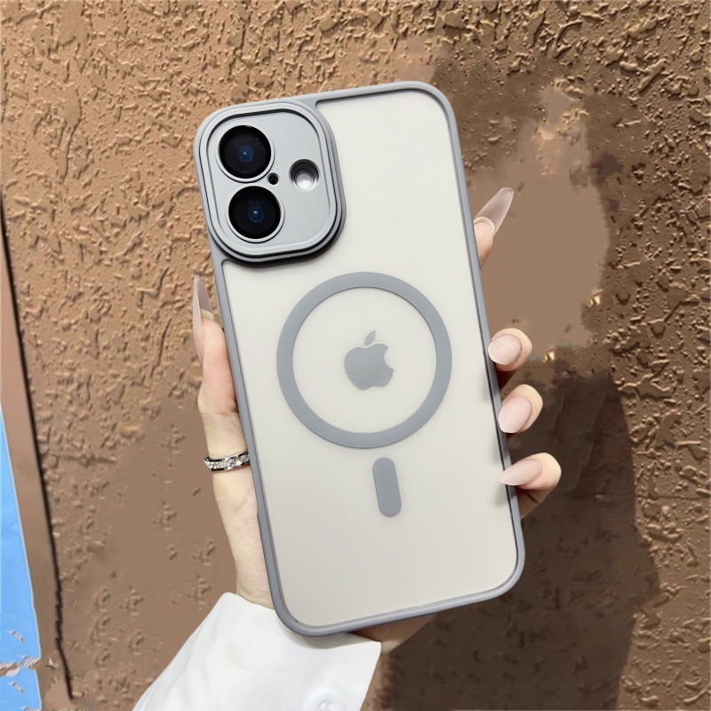 越境対応 Apple 17雅盾 マット肌触り マグネット式スマホケース iPhone16 全面保護レンズフィルム付きケース|undefined
