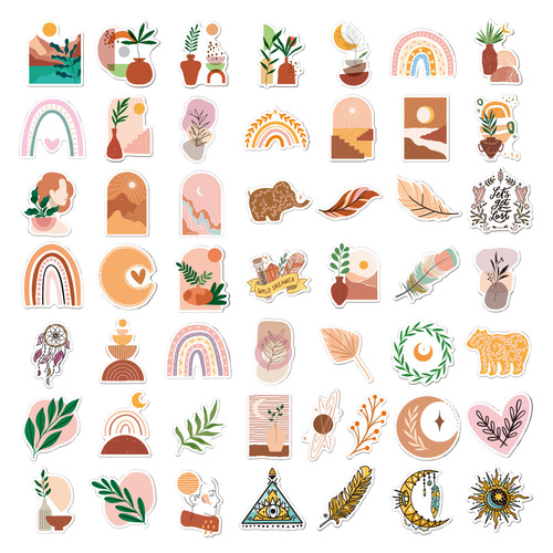 Cross-border 100 bohemian stickers, fresh ins graffiti stickers, luggage gypsy art stickers