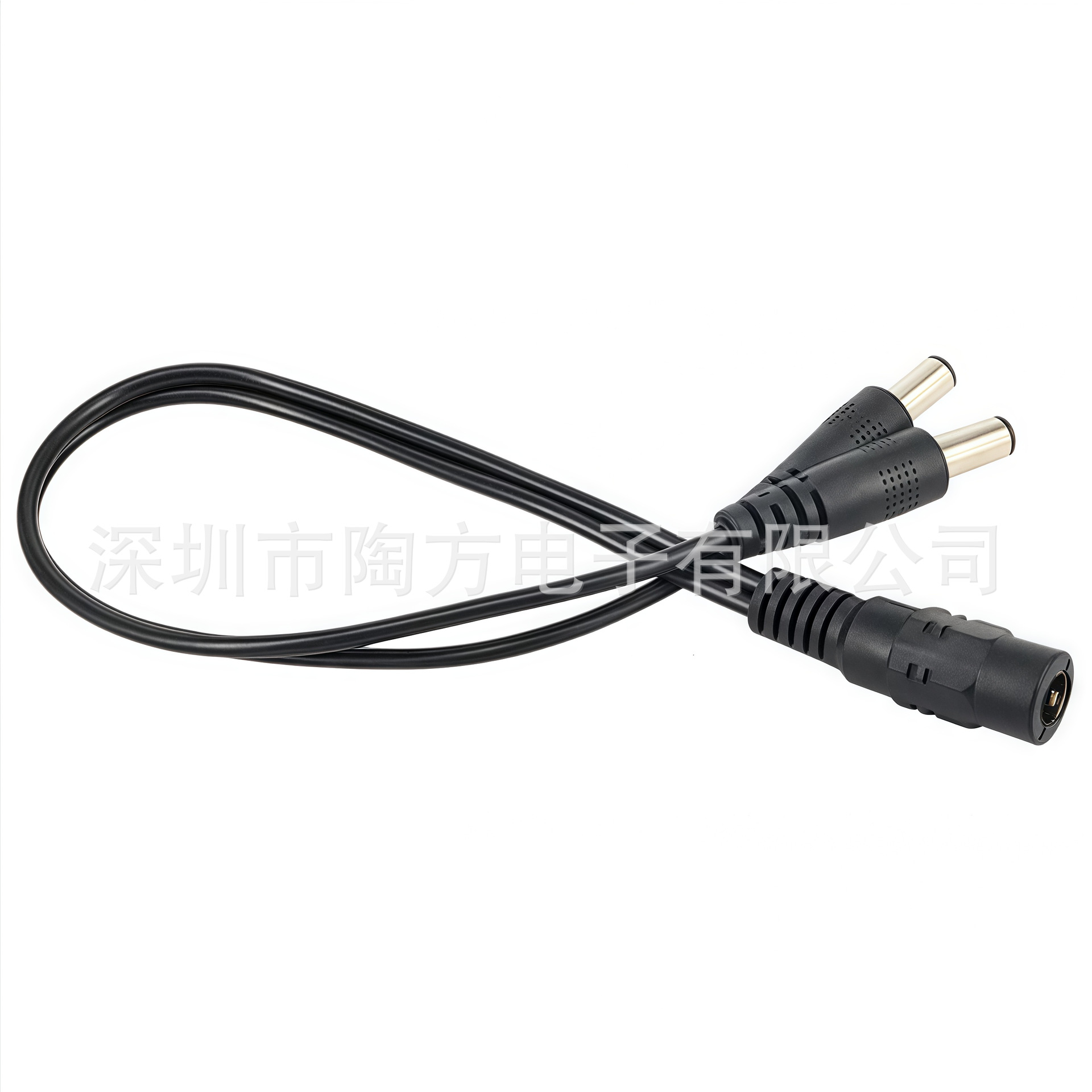 Un cable de alimentación DC dividido en dos cables de alimentación DC 12Vdc monitoreo de alimentación derivación rama LED1 cables de alimentación 2