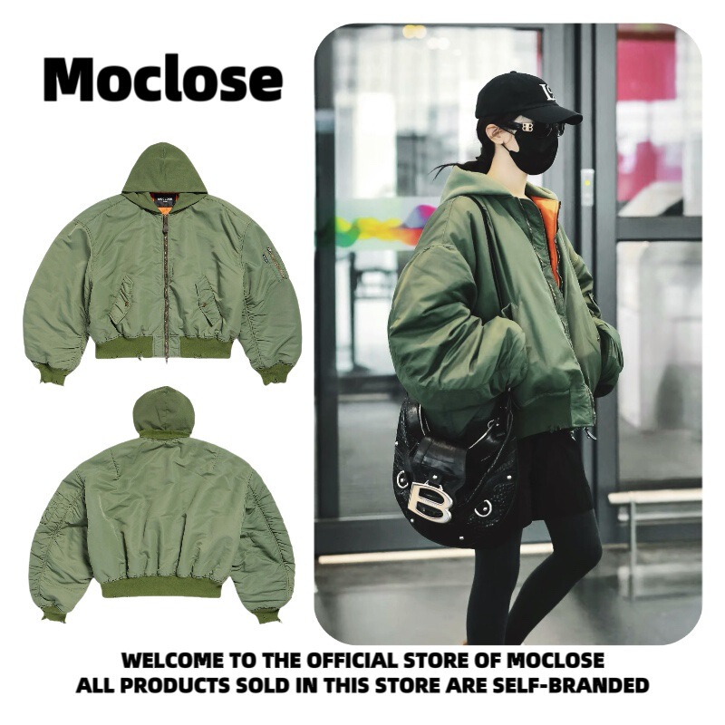 Moclose Street Autumn and Winter Outdoor Warm Machete Profile Ripped Men's and Women's Bomber Jacket Cotton Jacket