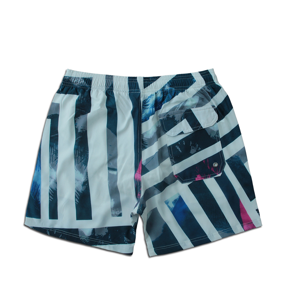 Men's Striped Lined Elastic Swim Trunks For Beach And Vacation_voghion.com