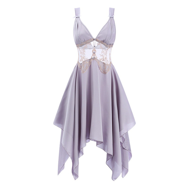 Ruoruo marca sexy pijamas de satén casual Correa camisón las mujeres exterior backless color sólido Home wear traje 2413