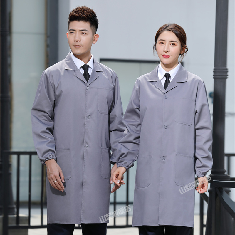 Chaqueta azul larga ropa de trabajo ropa de hombre primavera y otoño ropa de protección laboral manejo grueso resistente al desgaste personalizado bordado blanco sucio