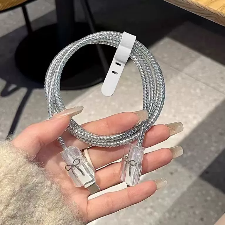 Чехол с бантом для зарядного устройства Apple, совместимый защитный чехол, iPhone15, мобильный телефон, 20W, 14promax