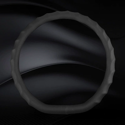 Car leather steering wheel cover Steering wheel cover - d-shape-non-slip-black-38cm