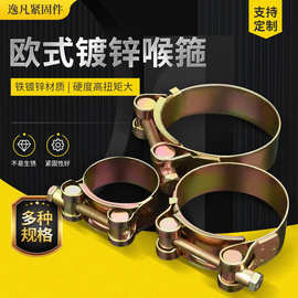 欧式铁镀锌强力喉箍欧式镀彩锌卡箍加厚加宽管夹水管扣安防抱箍
