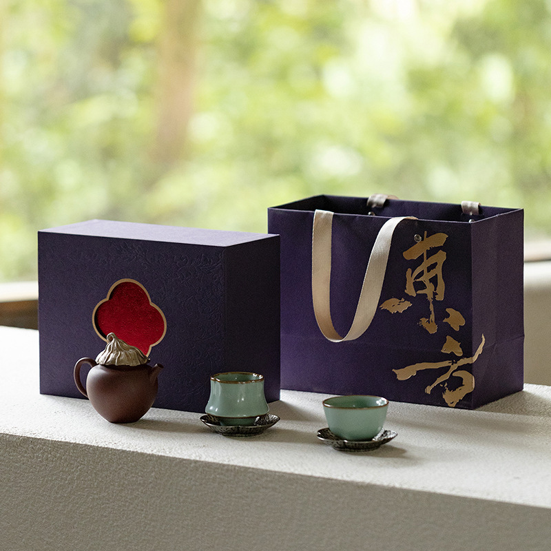 东方礼盒装一壶两杯整套茶具紫砂壶商务礼品长辈领导功夫会所茶具