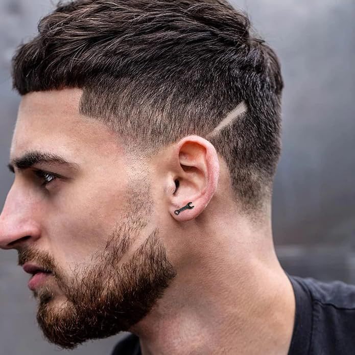 Oorbellen voor heren van titaniumstaal in hip hop stijl_voghion.com