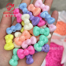 15*26mm彩色亚克力KT猫穿孔领结DIY手工饰品手机链挂件