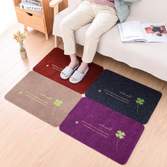 Household four-leaf grass mat, anti-slip dust mat, brushed foot mat, bathroom and kitchen printed anti-slip mat, factory direct sale