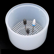 美甲工具打磨頭消毒盒帶濾網 清潔碗鑷子陶瓷頭浸泡殺菌盒