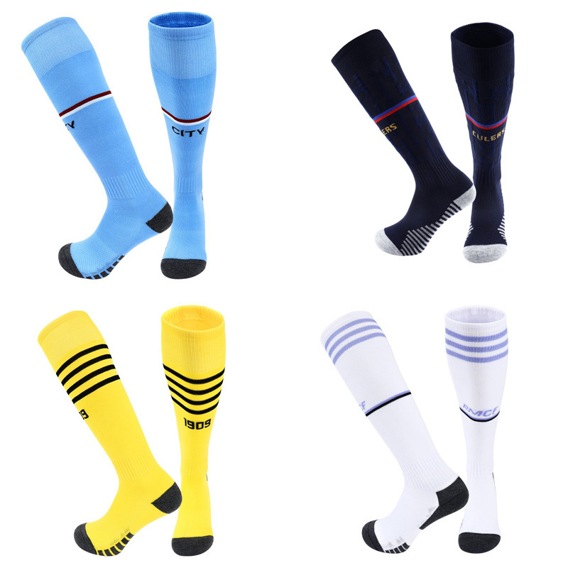 2223 Football Socks World Cup Sports Socks Barcelona/Real Madrid/Dortmund/Mancity Home Towel Bottom Non-Slip