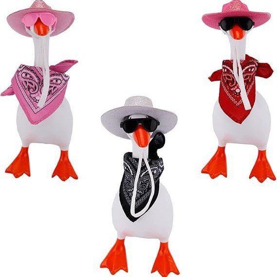 Desktop Little Goose Loose Powder Hat Glasses Clothes Set Cross-Border Duck Ornaments Non-Woven Small Hat Scarf Set