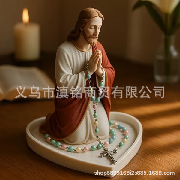 严选跨境爆品Exquisite rosary stand精美玫瑰念珠架创意树脂摆件|undefined