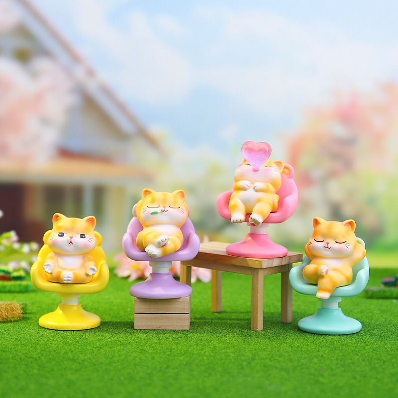 卡通创意橘猫所椅快乐盲盒学生礼品潮玩批发树脂工艺品手办摆件|undefined