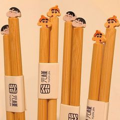 クレヨンしんちゃんかわいいアニメ立体動物箸日本式竹箸小清新子供家庭用カップル箸