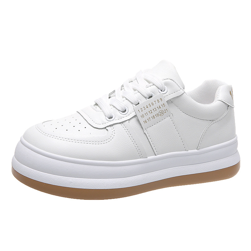 Women's Thick Sole Running Sneakers Versatile White Dad Shoes_voghion.com