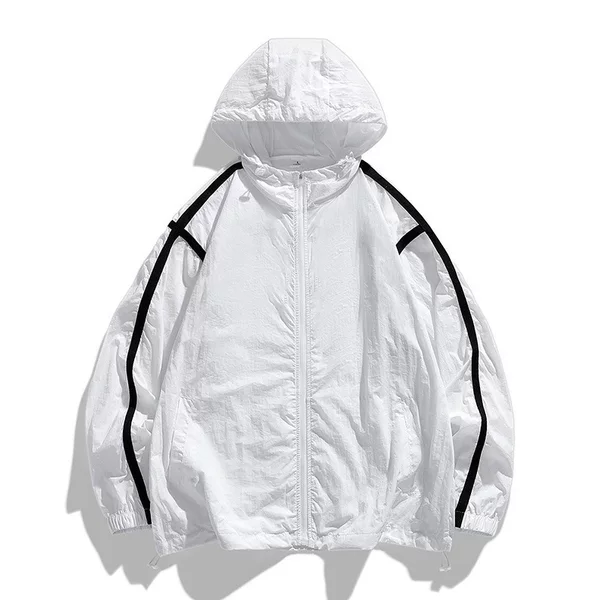 New Summer Outdoor Sports Sunscreen Jacket for Men, Casual Breathable Jacket, Loose Trendy Zipper Coat for Teenagers