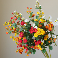 多头玫瑰仿真花月季玫 婚庆布景装饰摄影道具单枝小蔷薇雏菊假花