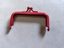 3寸*1寸半的 喷漆大红色手袋抓包钱银挎包用口金五金铰铁夹