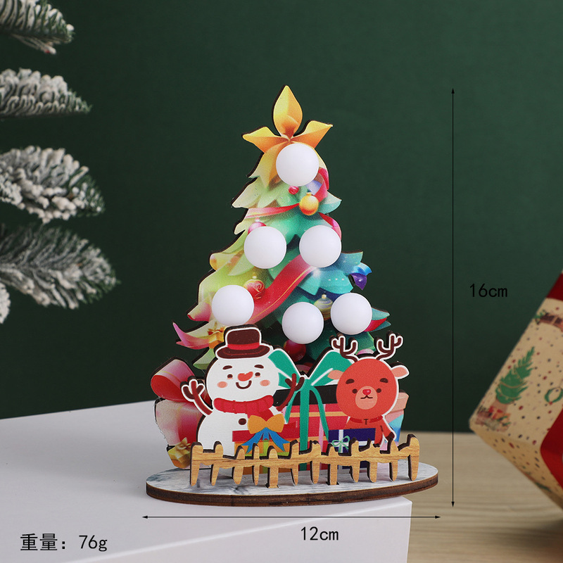 クロスボーダークリスマスツリーデスクトップ装飾品木製工芸品外国貿易クリスマステーマレストランホテルデスクトップ装飾卸売|undefined