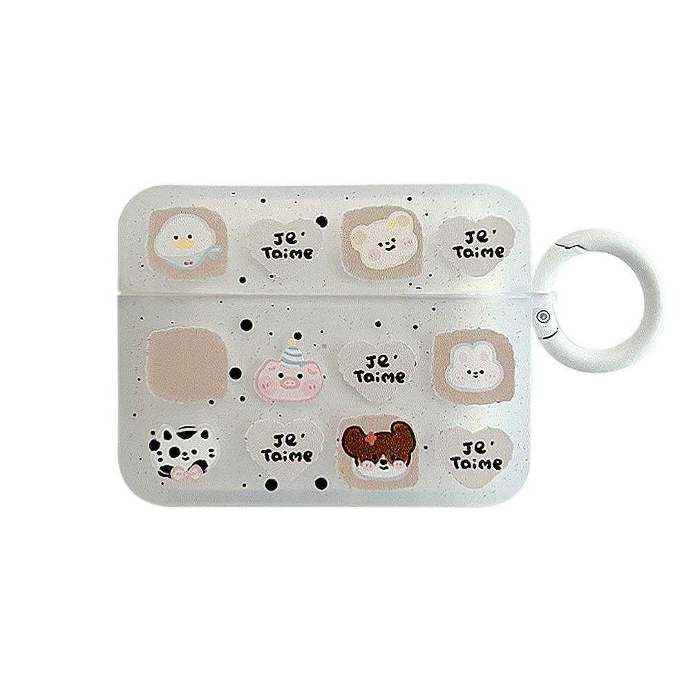 Lindo animal pequeño para Apple airpodspro 2 funda protectora 1/2 auricular Bluetooth caso 3 Generación silicona estilo coreano