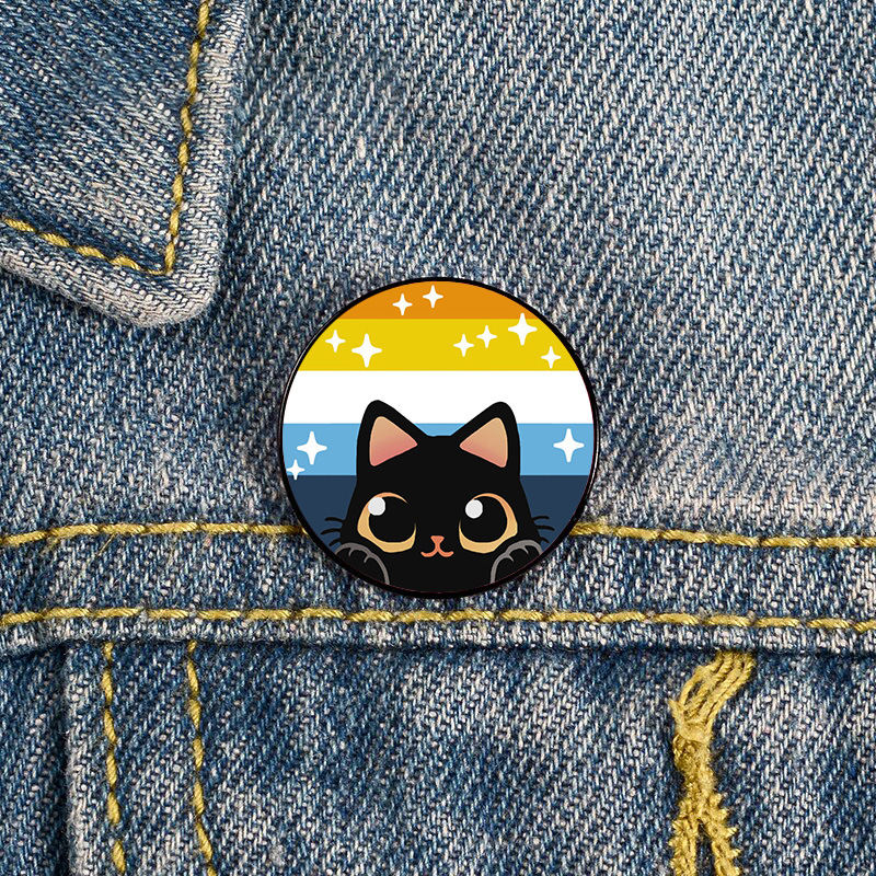 Zinc alloy Material Cartoon Style Pin Animal Cat Metal Printing Unisex Brooches