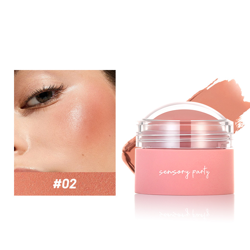 Sensory Party Sensory Party Fard à joues en poudre douce en crème pour jeunes filles Plaque de couleur unique Fard à joues en poudre orange pêche maquillage nude rouge_voghion.com