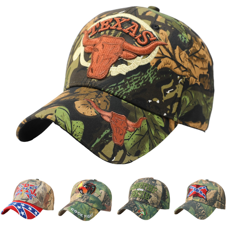 Camo letter embroidered baseball cap with velcro Camo letter embroidered baseball cap with velcro