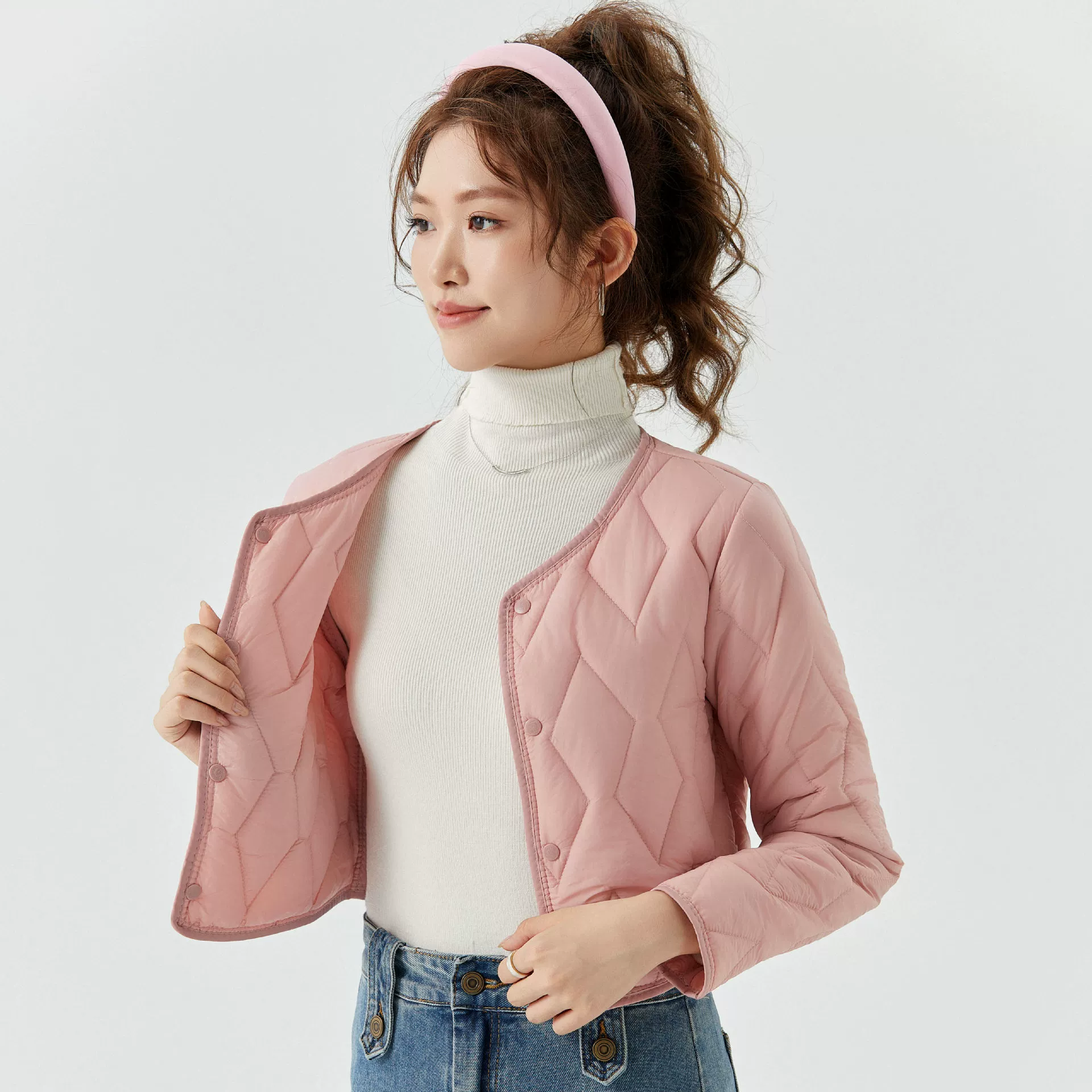 Demi‑season Short Down Jacket (Shirt Xuan Clothing), Cotton‑padded, City Casual for Women