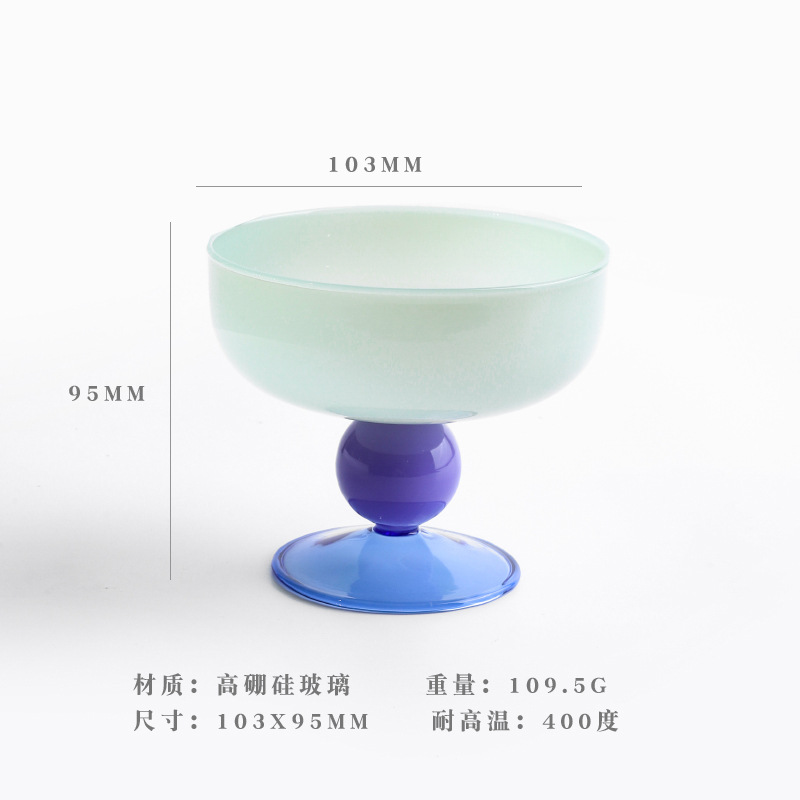 Tazón de vidrio multicolor estilo ins, para ensalada de frutas, sopa, vajilla, adulto/bebé, resistente a altas temperaturas