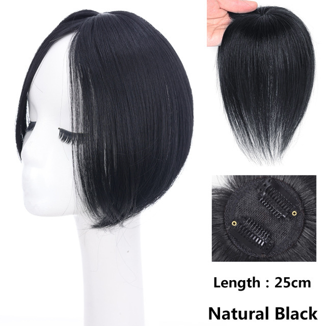 Comercio exterior transfronterizo peluca europea y americana damas estilo corto 3D flequillo de aire francés bloque de reabastecimiento de cabello superior flequillo esponjoso natural