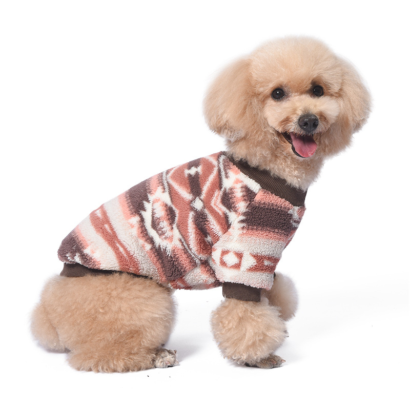 Ropa para mascotas Otoño e Invierno Polar cuello redondo pullover ropa para perros forrada de lana polar engrosada perro de peluche ropa para perros de lucha