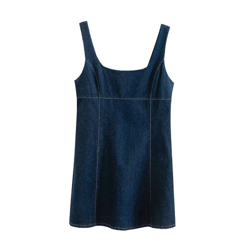 AliExpress Cross-border European and American Women's Fashion Wholesale 2025 Spring New Style Solid Color Denim Dress