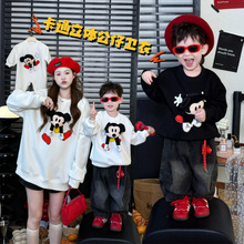 小月龄亲子装一家三四口韩版母女母子立体小熊亲子卫衣婴儿满月宴