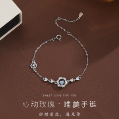S999足銀オリジナルデザインのバラの愛のブレスレット