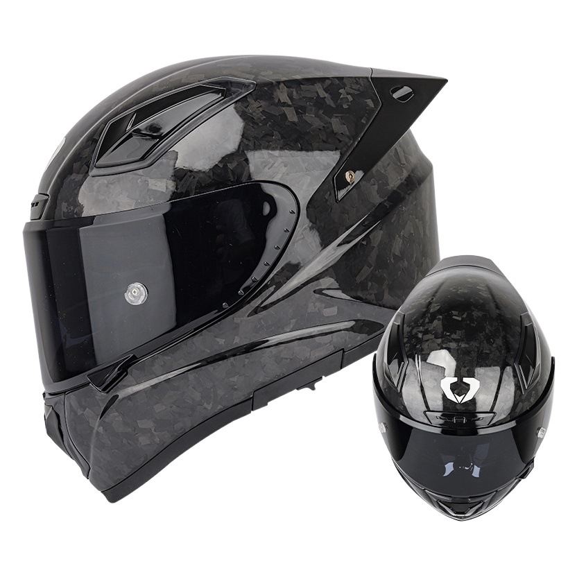 SOMAN Casco de carreras de fibra de carbono Motocicleta para hombres y mujeres a la conducción Motocicleta personalizada Casco para correr profesional Four Seasons Casco integral X8