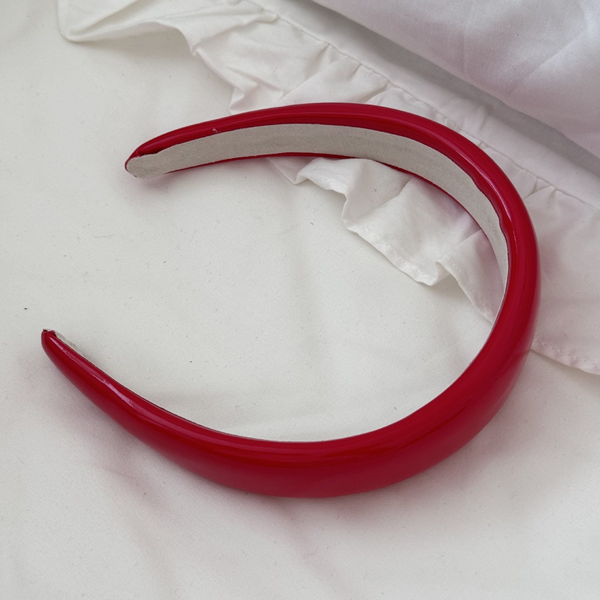 Korean style leather sponge hair band, French high top and wide edge hair clip headband, pressure hair accessory, versatile hair accessory undefined