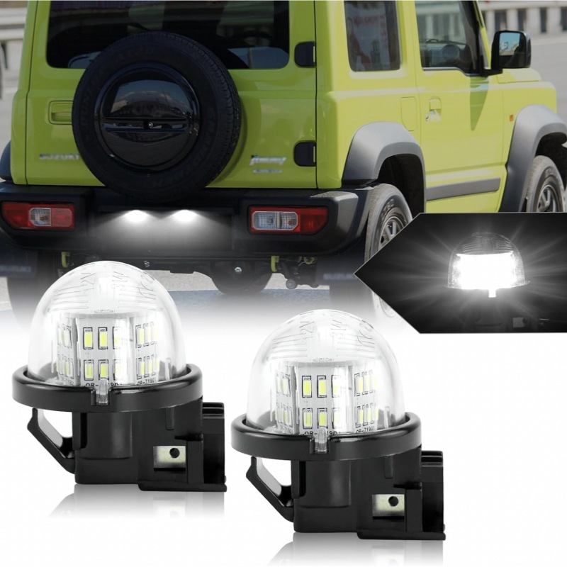 Suitable for 2018+ Suzuki Jimny JB64 JB74 2 Pieces of 18 Lamp Beads Original Car Plug-in LED License Plate Lights