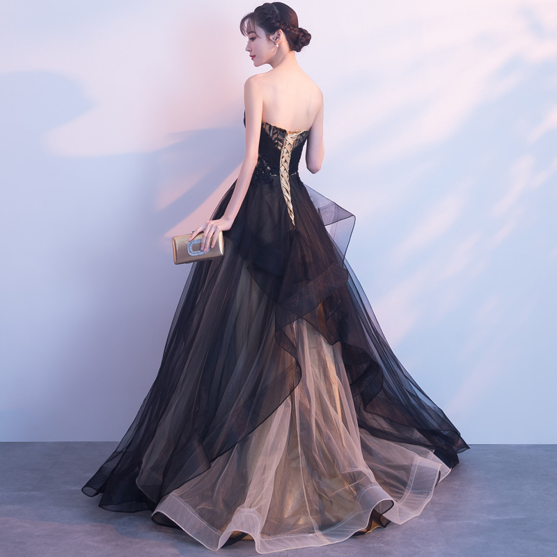 Vestido de Noche Exquisito y Magnífico sin Tirantes para Fiesta de Gala, Fiesta de Graduación, Fiesta de Verano, Estilo Galaxia Negra image 5